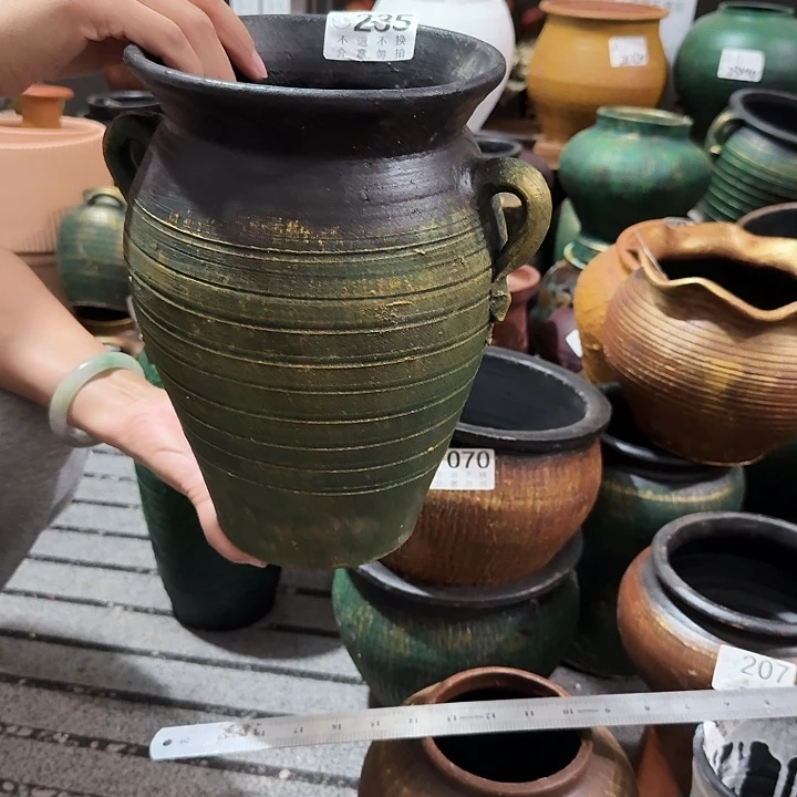 瑕疵金绿双耳235高度27口径17