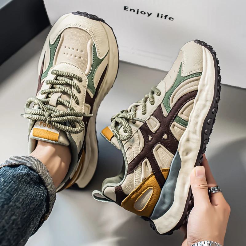 男鞋阿甘鞋2026新款小众百搭厚底增高运动休闲网红跑步潮流老爹鞋