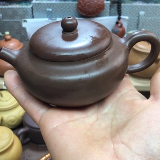 紫砂茶壶紫泥柿园180豪升左右