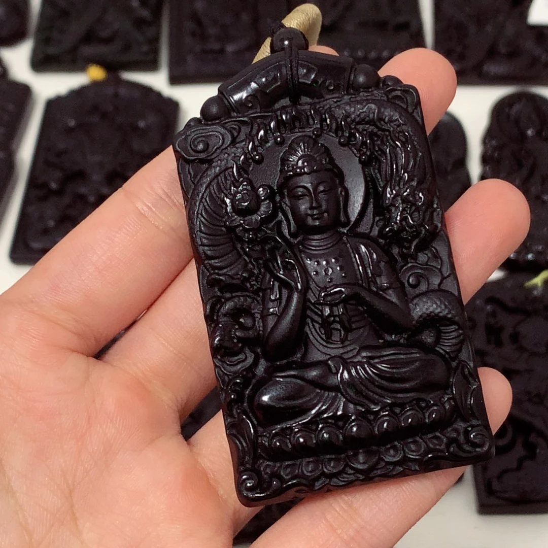 天然缅甸a货钢琴黑挂件