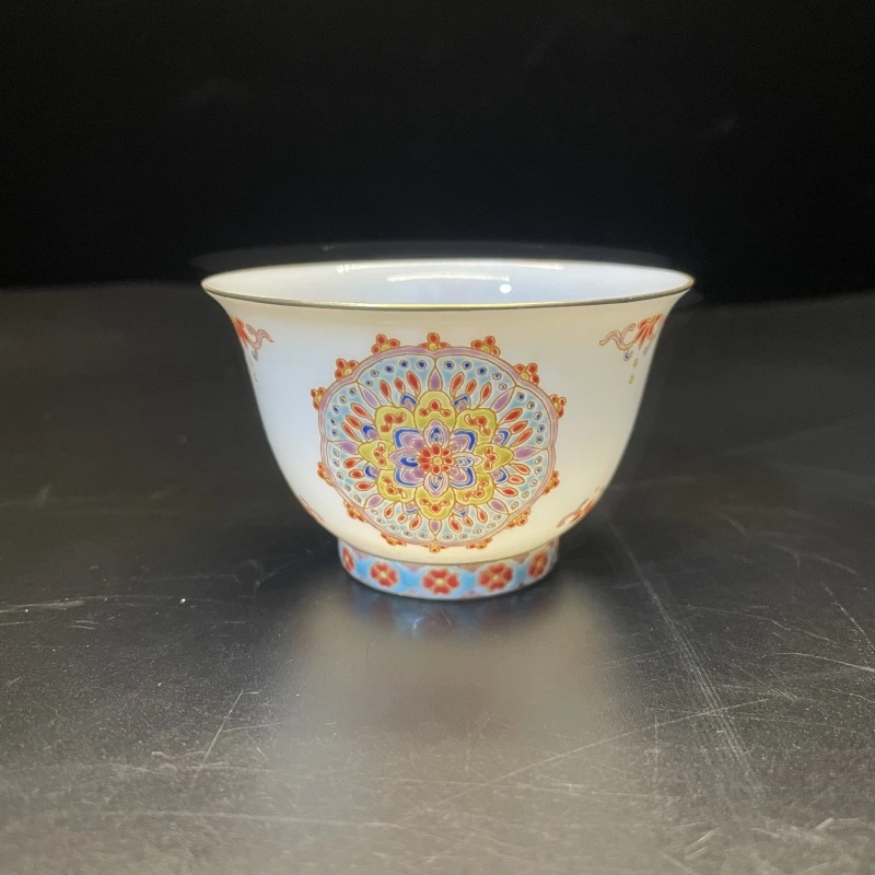 1.2/N100300/01136/粉彩描金薄胎铃铛杯/口径87.4/高4.7/75cc