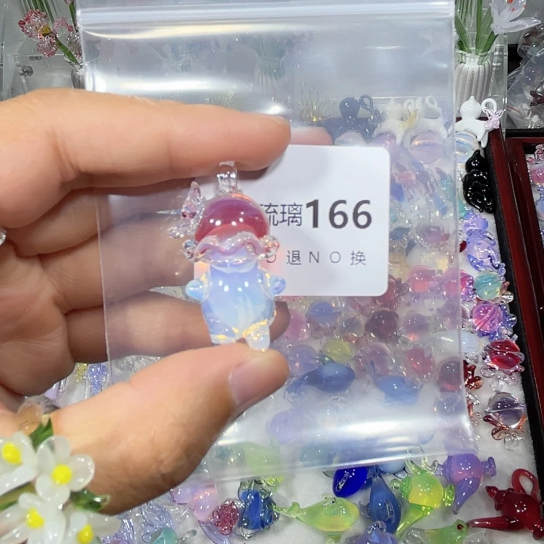 琉璃吊坠(不含链)166红色蘑菇
