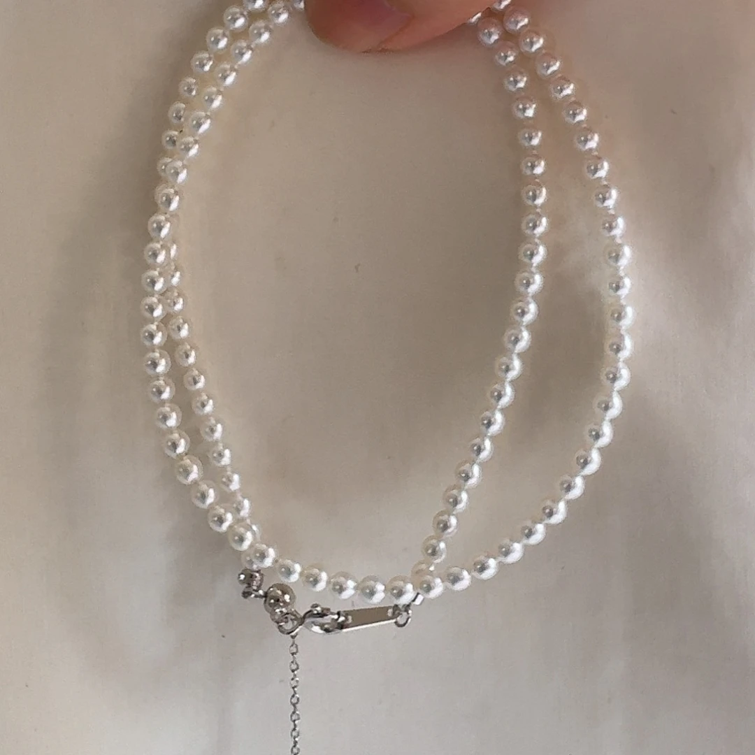淡水珍珠银S925镶嵌颈饰