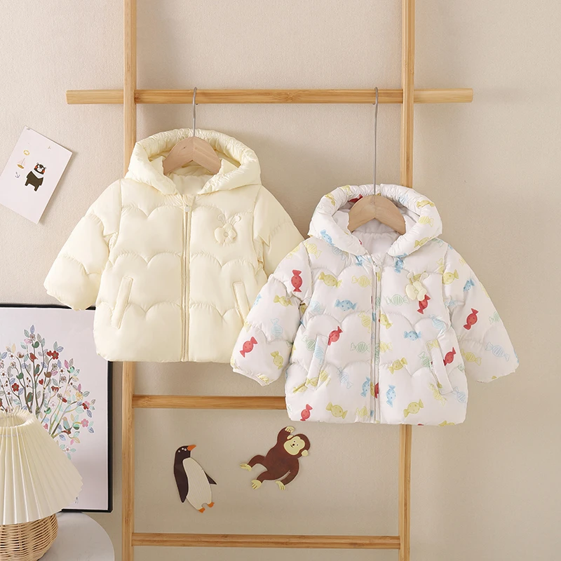 【商场同款】婴儿羽绒服女童宝宝加厚外套儿童上衣2025冬装新款