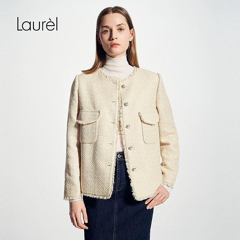 Laurel劳芮新款小香风双贴袋箱型外套女LWD356W007DX