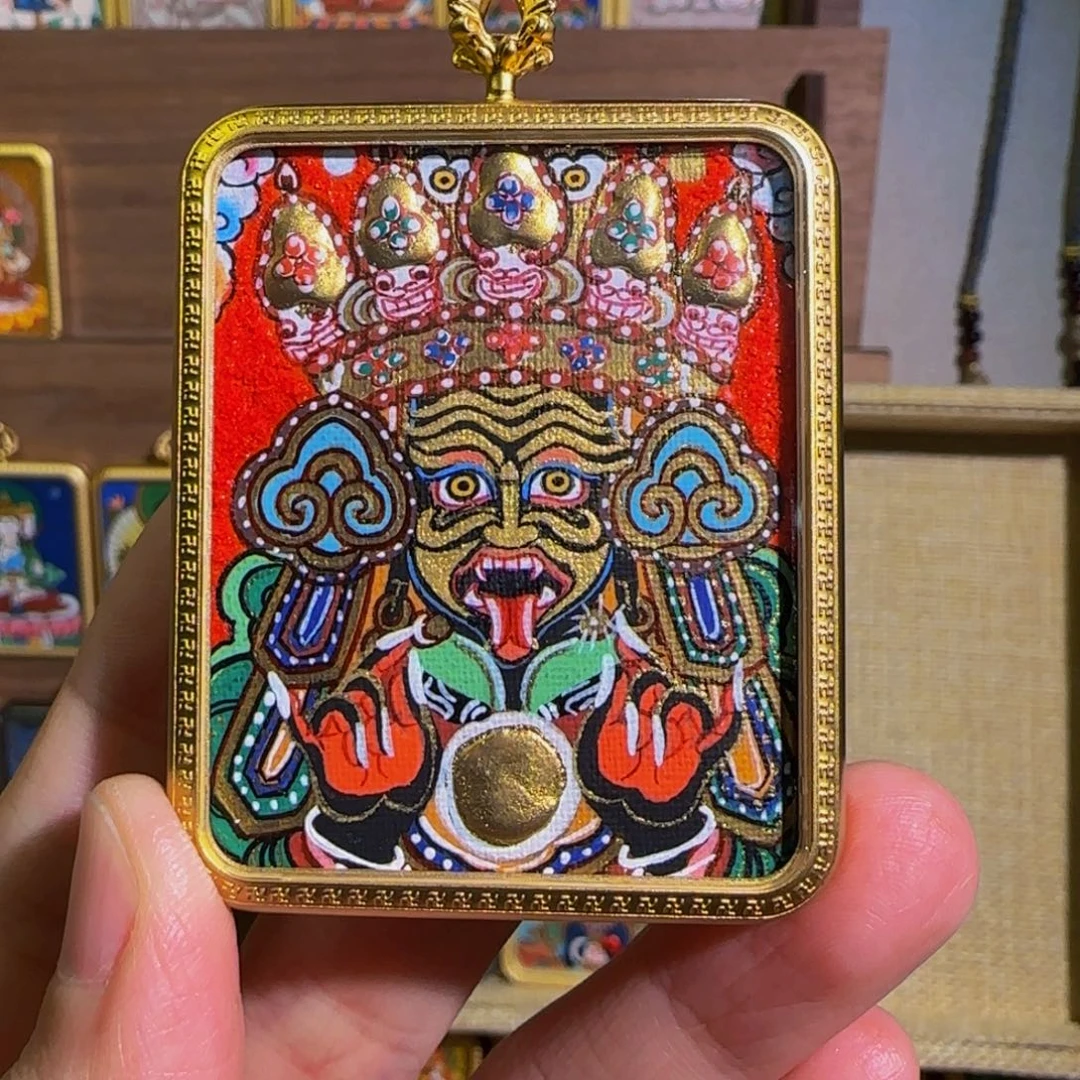 吊坠英**控纯手绘唐卡扎基拉姆