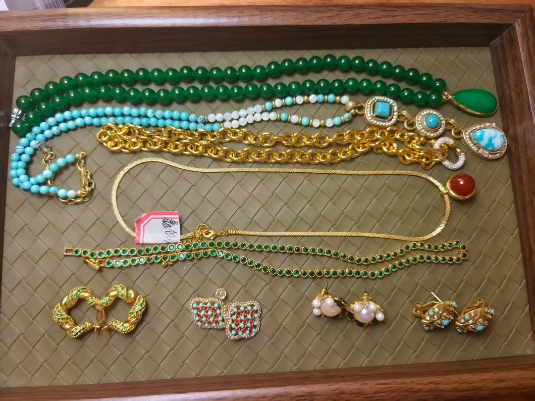 铜合金贝壳耳饰 铜合金 合成锆石中古时尚饰品（直播过款链接）百搭