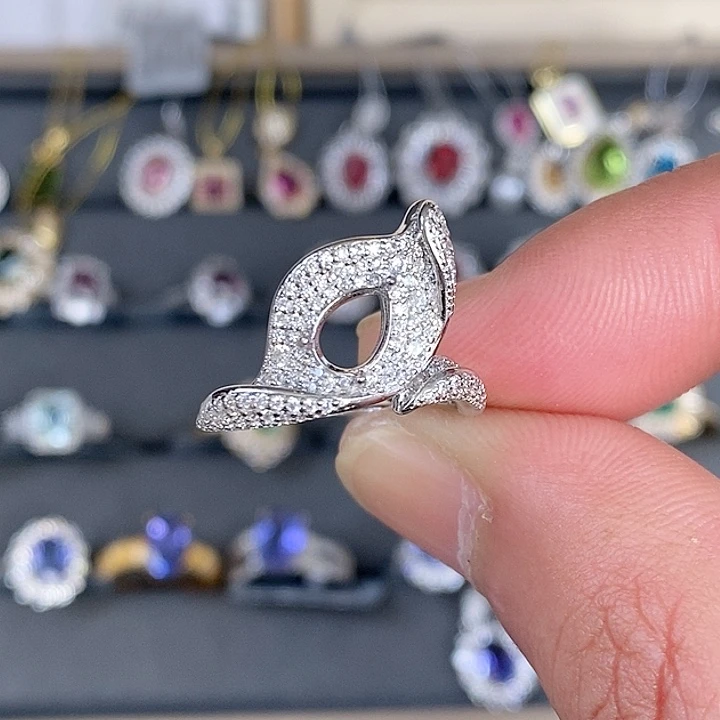 碧玺吊坠(不含链)银S925镶嵌