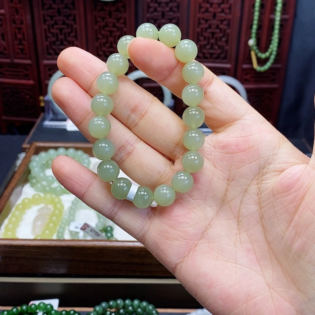 和田玉手串未镶嵌晴水10