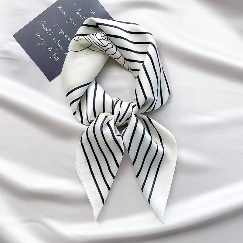 八月【线条几何】时尚气质优雅百搭薄款丝巾方巾9732