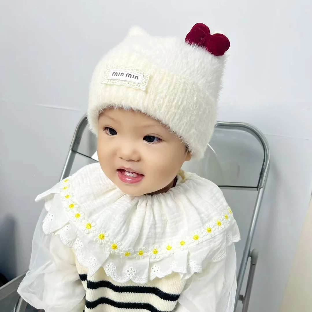 婴儿帽子秋冬季宝宝男可爱毛线帽针织加厚外出女冬天护耳帽婴幼儿