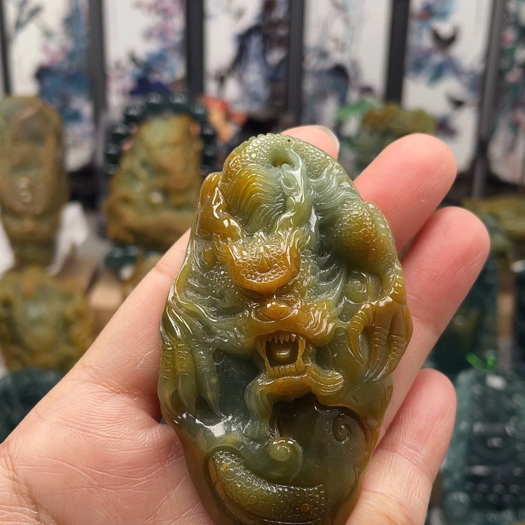 翡翠未镶嵌颈饰天然翡翠a货龙