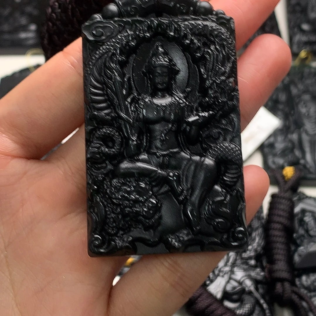 天然缅甸a货钢琴黑挂件