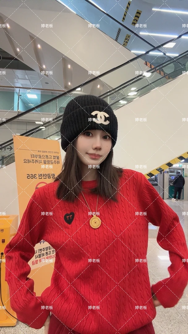 『婷老板』新款、TT红色圆领针织衫3535-52