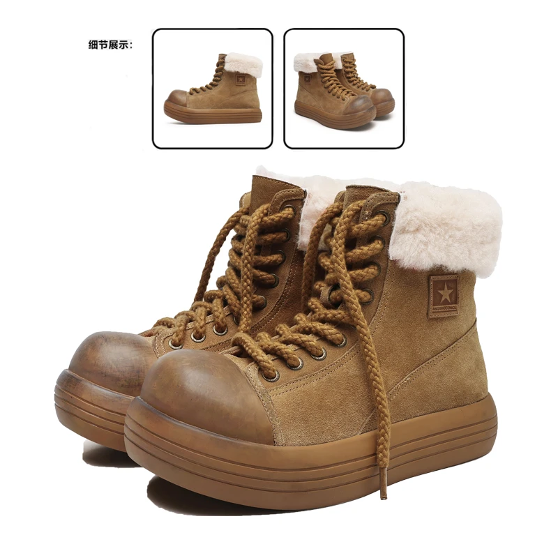 东北大棉鞋加绒雪地靴男成人耐磨保暖时尚加厚马丁靴休闲冬季短靴