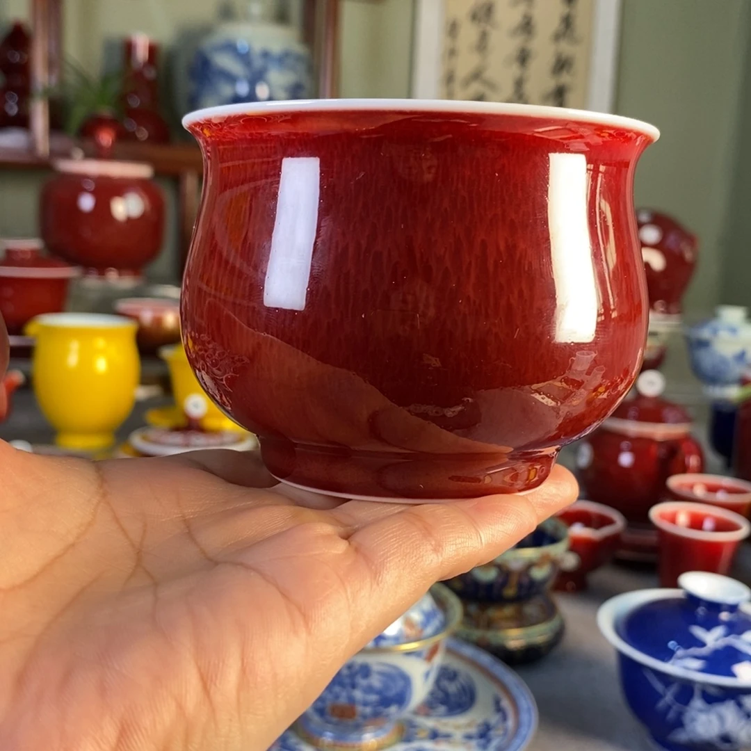 清欢雅玩原矿郎红大福桶杯