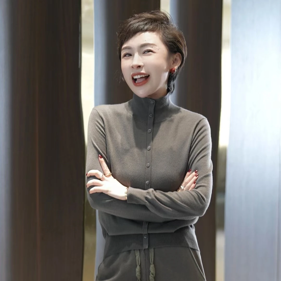 【中山气】假开气质精气神显瘦羊毛保暖针织衫MG3236