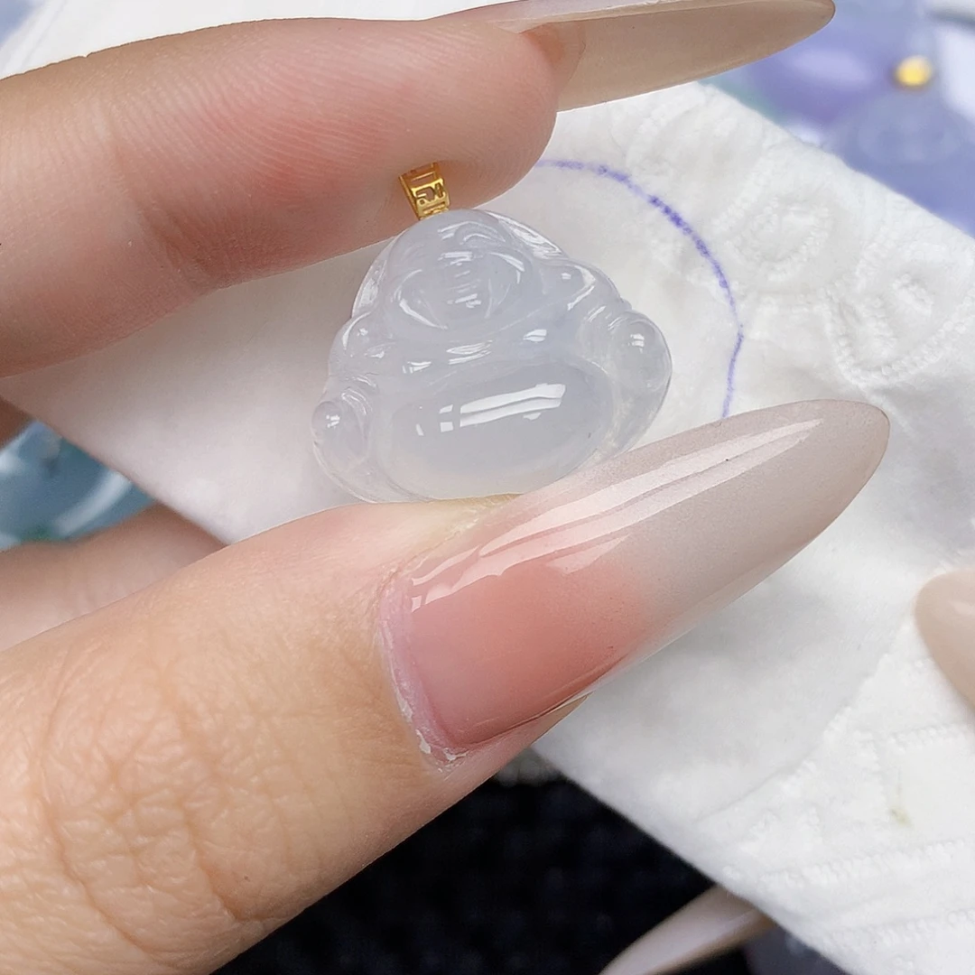 翡翠18K金镶嵌颈饰天然缅甸翡翠a货百元以上9元证书费自理