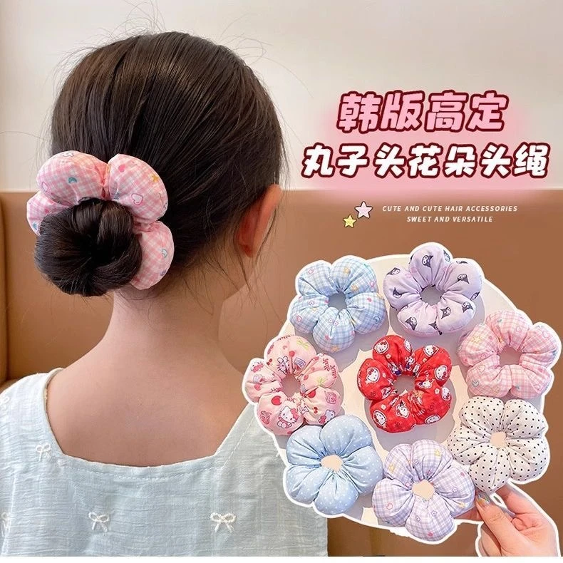 儿童可爱卡通kt猫儿童马尾发圈精致创意猫女孩丸子头女孩大肠发圈