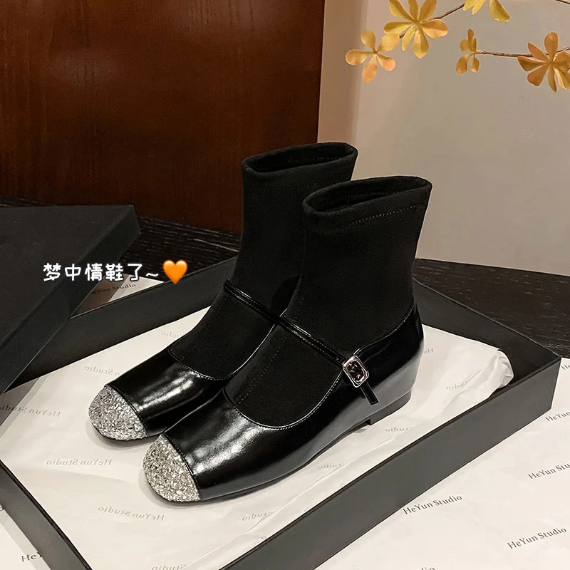 内增高靴子女款爆款2025新款秋冬马丁靴时尚百搭袜子靴防滑短靴女