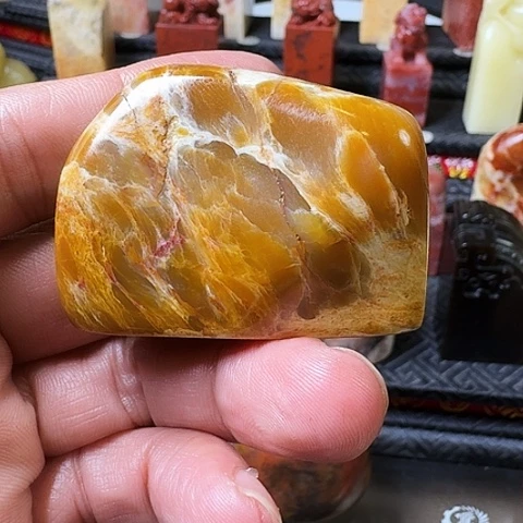 寿山石花*蓝黃色大山通