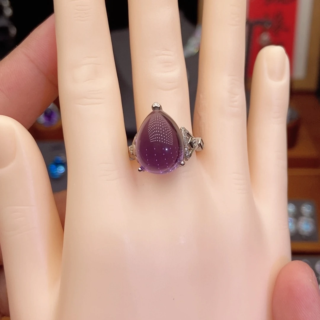 银S925镶嵌戒指水晶