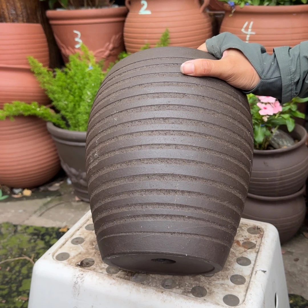 紫砂花盆口20高26宜兴紫砂