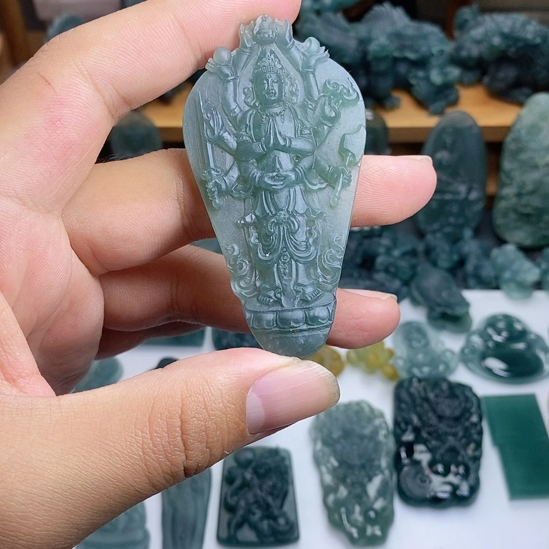 定制翡翠未镶嵌千手