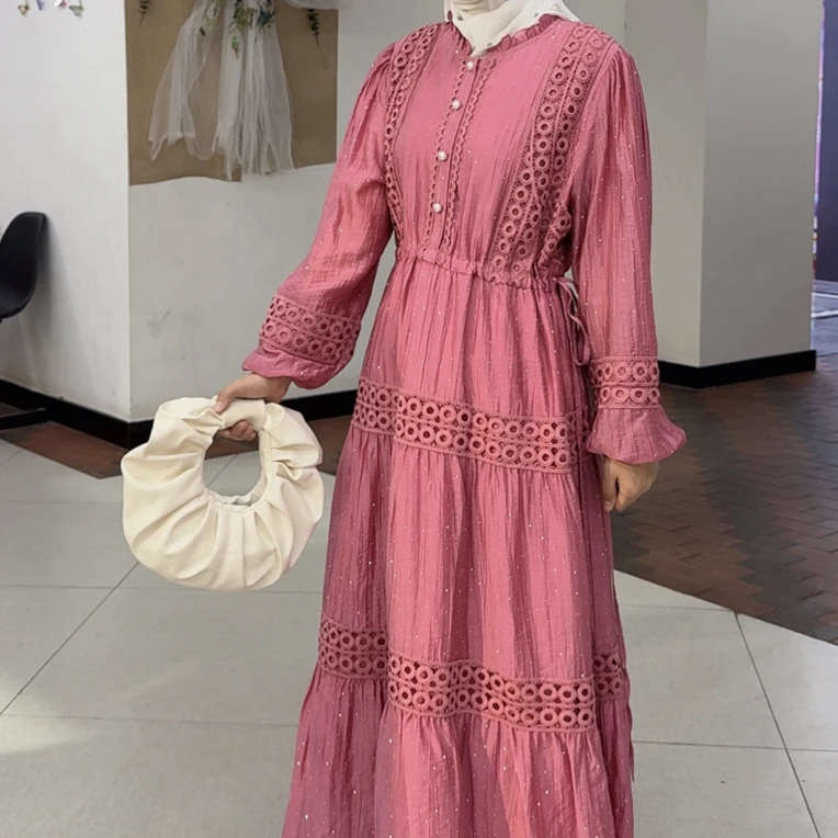 ROYA-若颜它圆环蕾丝满天星蛋糕裙