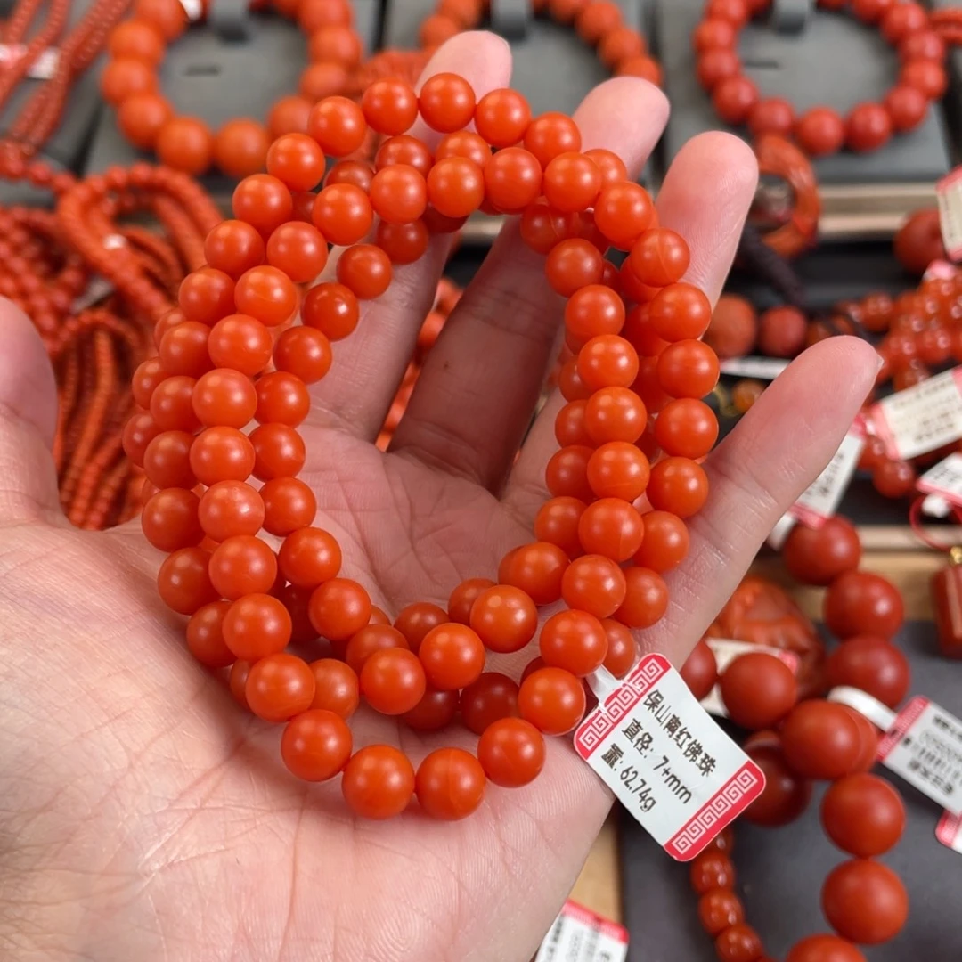 旺***姐南红玛瑙未镶嵌多圈7➕