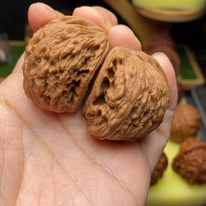 把件文玩核桃白狮子半壁62