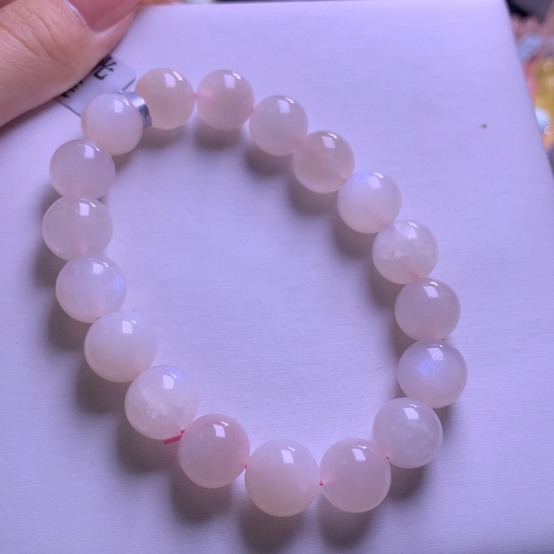 水晶未镶嵌手链粉月光11m