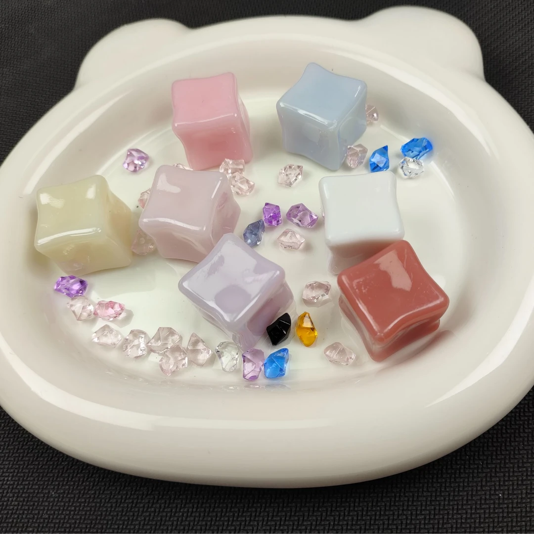 【陶瓷夜光冰块】1.8cm紫、粉、蓝、白陶瓷夜光冰块diy树脂饰品配件