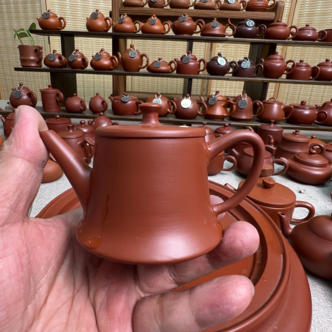 胡***来茶壶紫砂潮州手拉朱泥壶，微瑕不退换