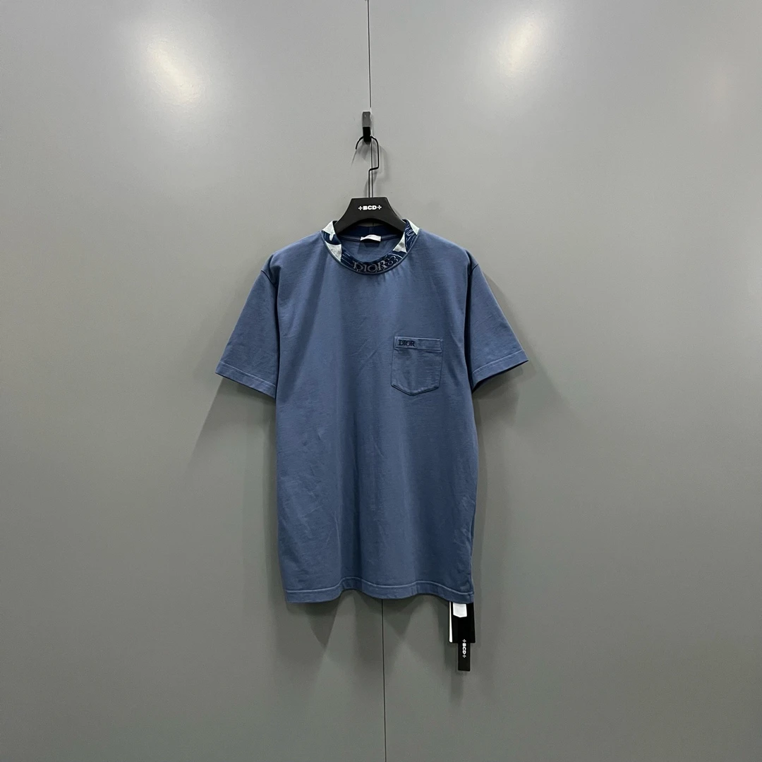 99新 DIOR/迪奥 ab923 018272 领口花卉logo短袖 XL码