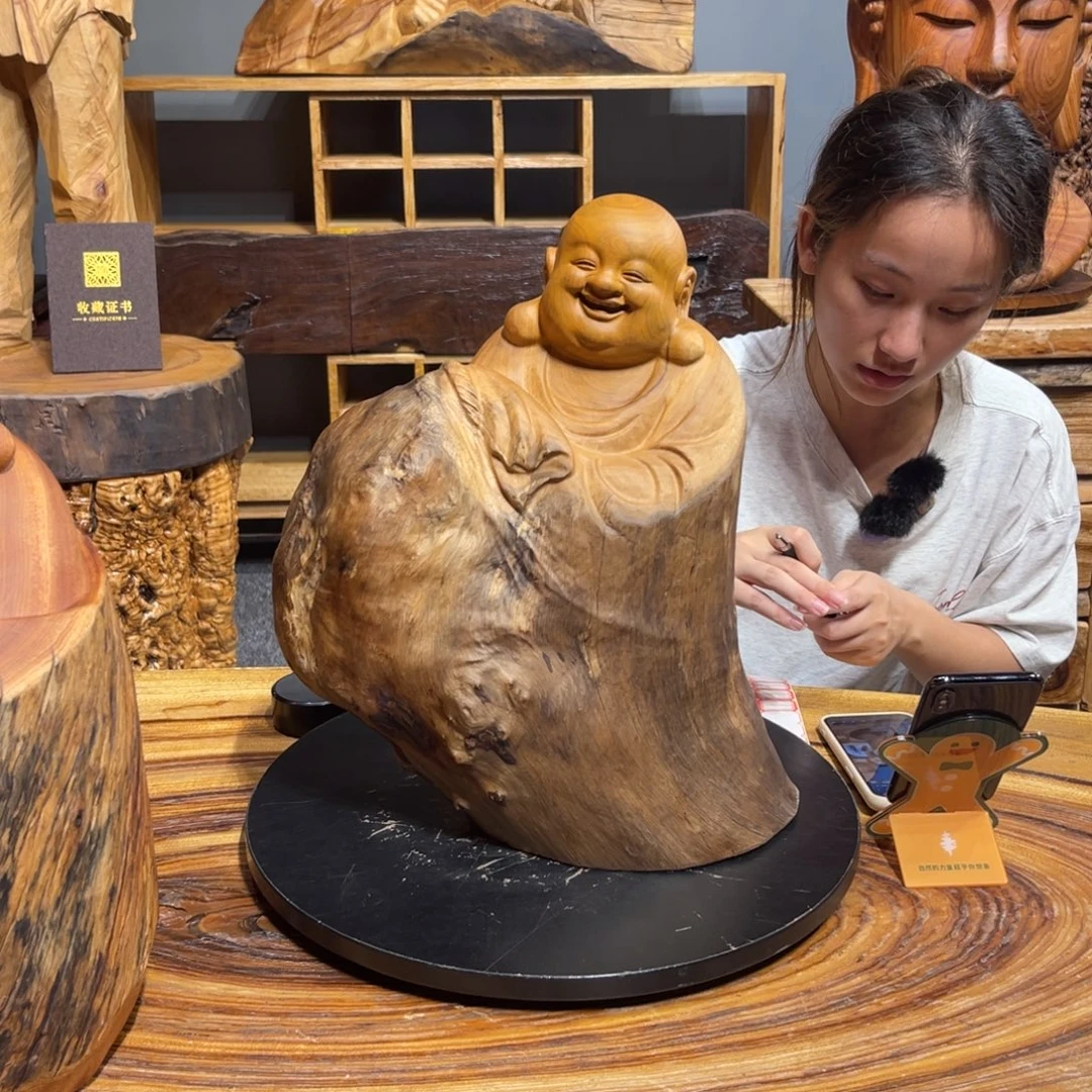 木香樟木 弥勒佛 摆件