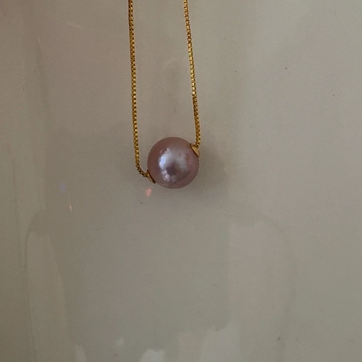 颈饰银S925镶嵌淡水珍珠12号