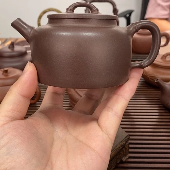 茶壶紫砂230毫升润竹壶紫泥