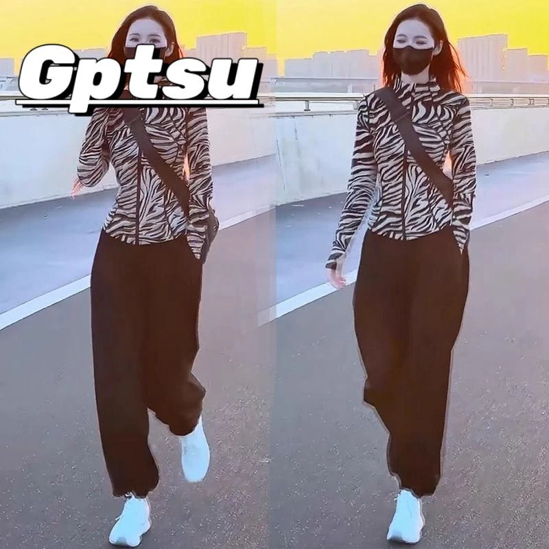 GPTSu2025年秋季新款欧货时尚气质拉炼开衫套装运动休闲裤两件套