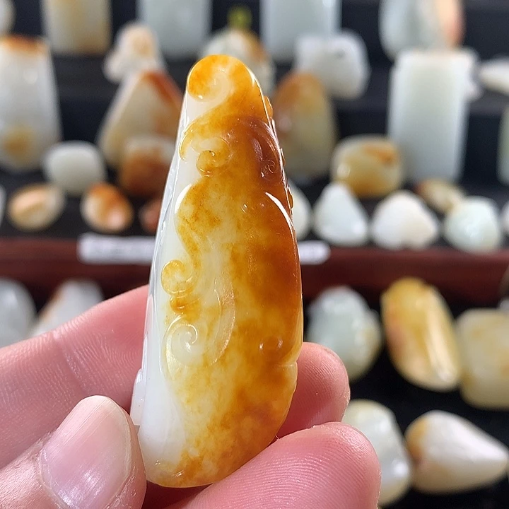 修***缘和田玉未镶嵌吊坠(赠链)有凤来仪博古配