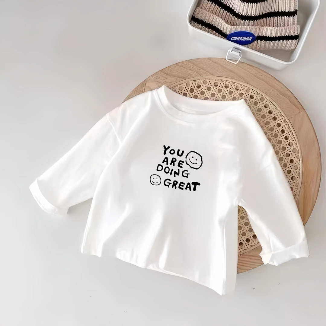 儿童纯棉长袖t恤春秋款内搭宝宝打底衫男女童时尚百搭薄款上衣