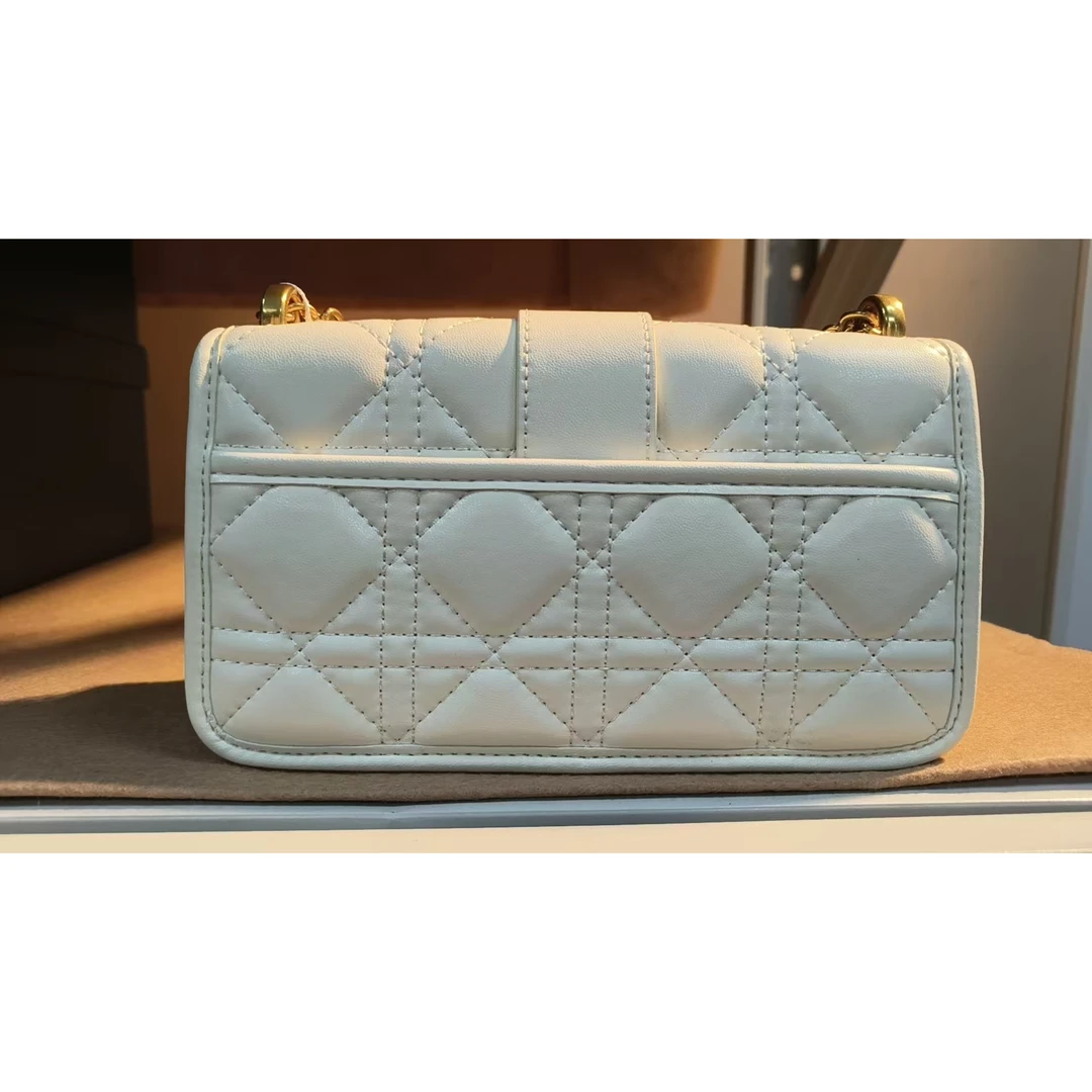 TOLEX2025新款手工时尚女包四格白色百搭22CM