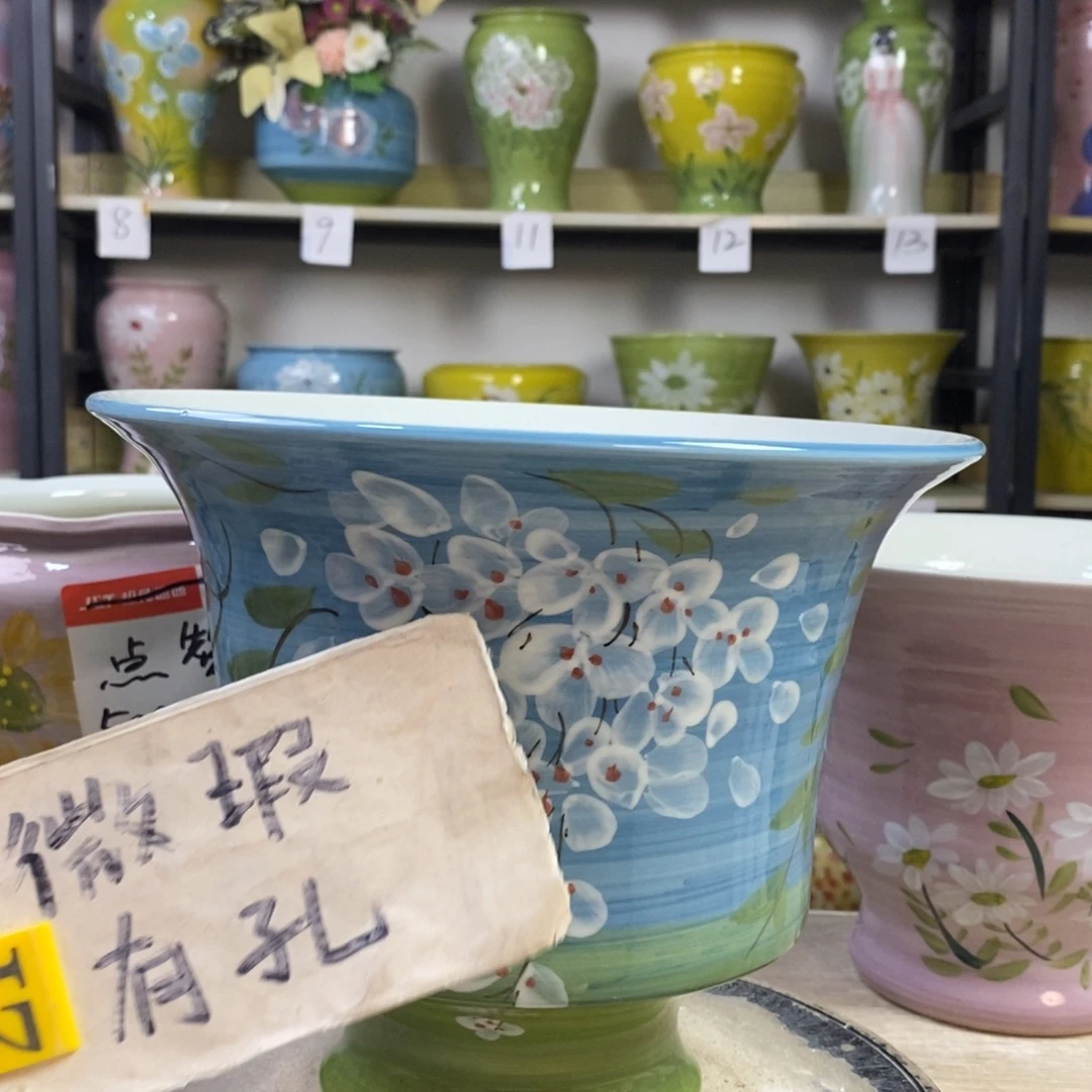 景德镇手工手绘陶瓷花盆