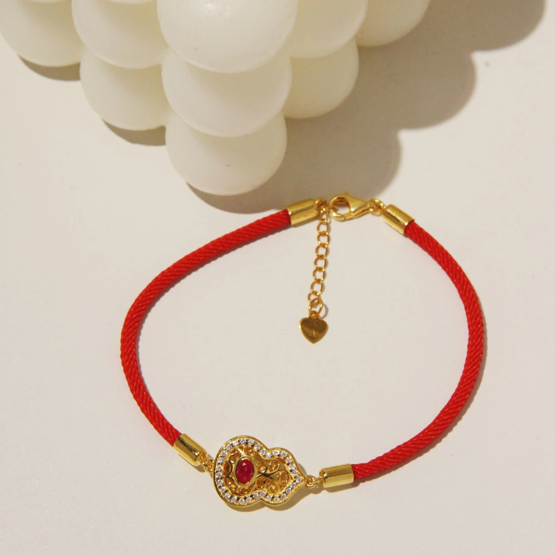 925银银制品 【招财进宝】  新年开运必带红绳  编织手链