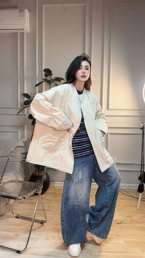 【买手店】褶皱设计感工装外套