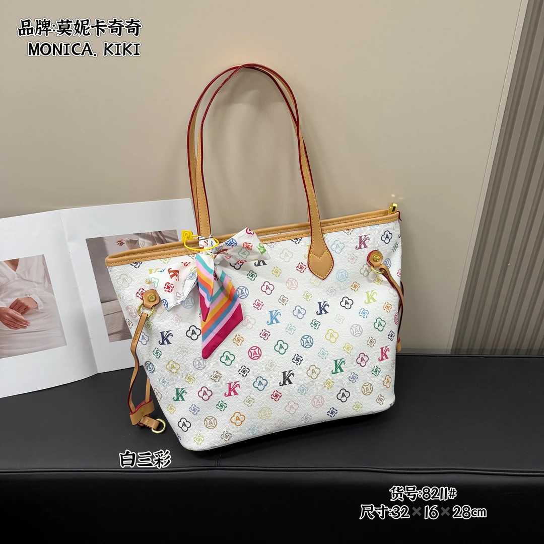 MONICA KIKI/莫妮卡奇奇三彩轻奢女士包托特休闲时尚never full
