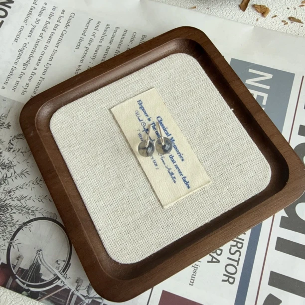 925银仿水晶银制品 5056冰透耳钉