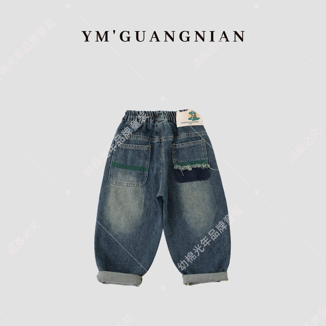 【幼棉光年】秋季男童重工水洗时尚休闲百搭牛仔裤621896