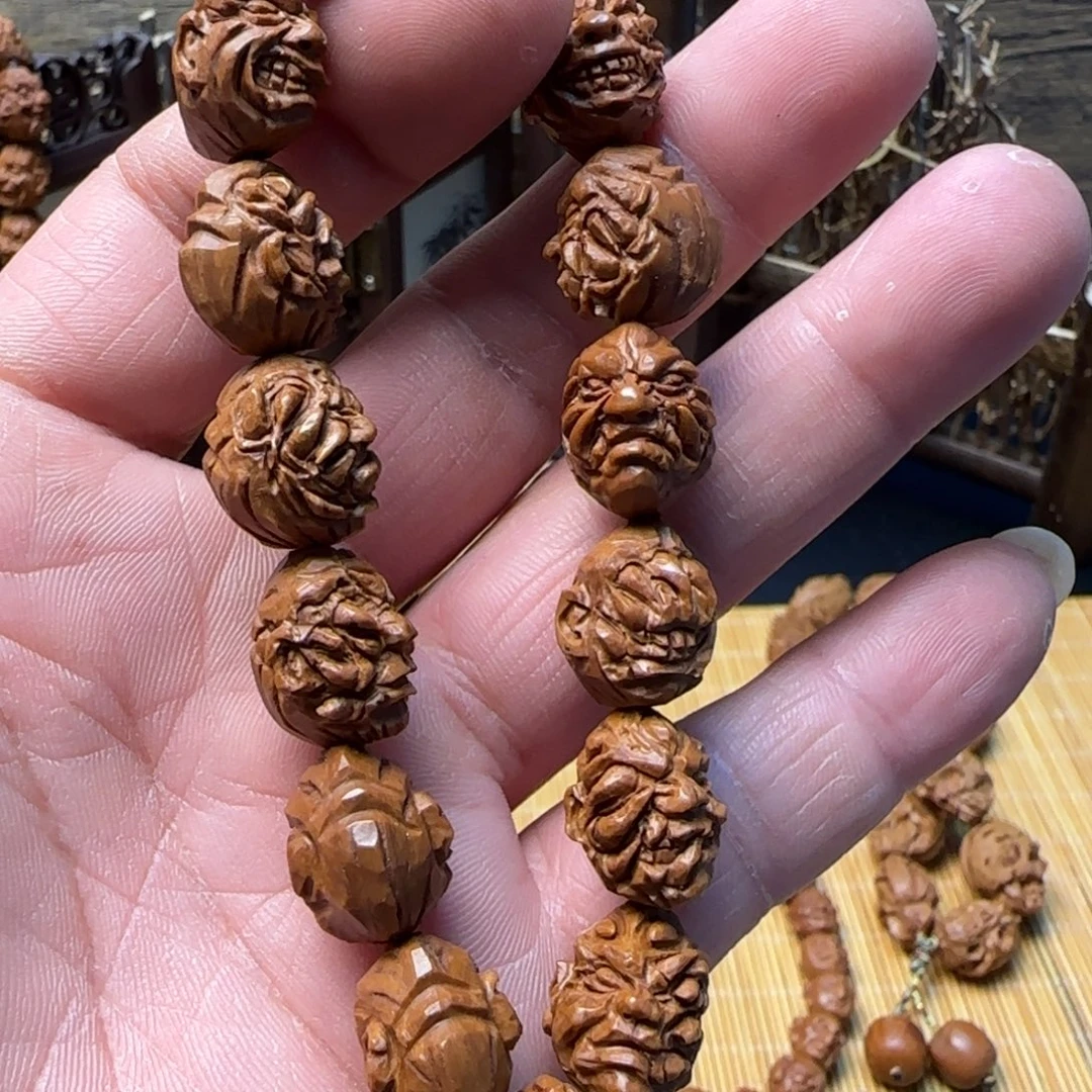 行***肝纯手工雕刻龙门桃核吞噬恶僧一物一图