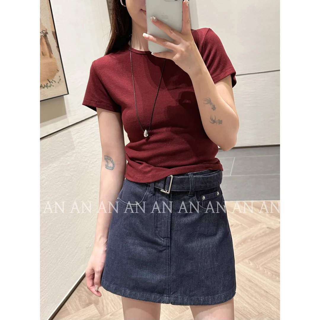 【舒适拉满】B7102韩版新款时尚通勤百搭简约纯色打底T恤上衣